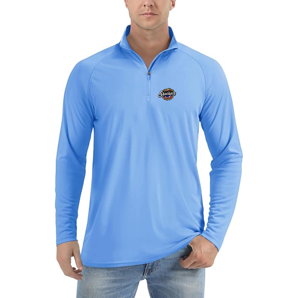 Men's Biloxi Shuckers Logo Lightweight Quarter-Zip Athletic Shirt Long Sleeve Performance Wear