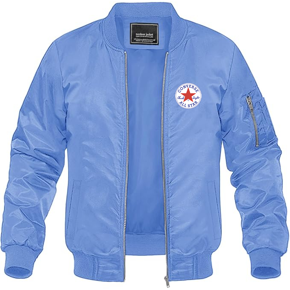 Men's Chuck Taylor All Star Logo Lightweight Bomber Jacket Windbreaker Softshell Varsity Jacket Coat