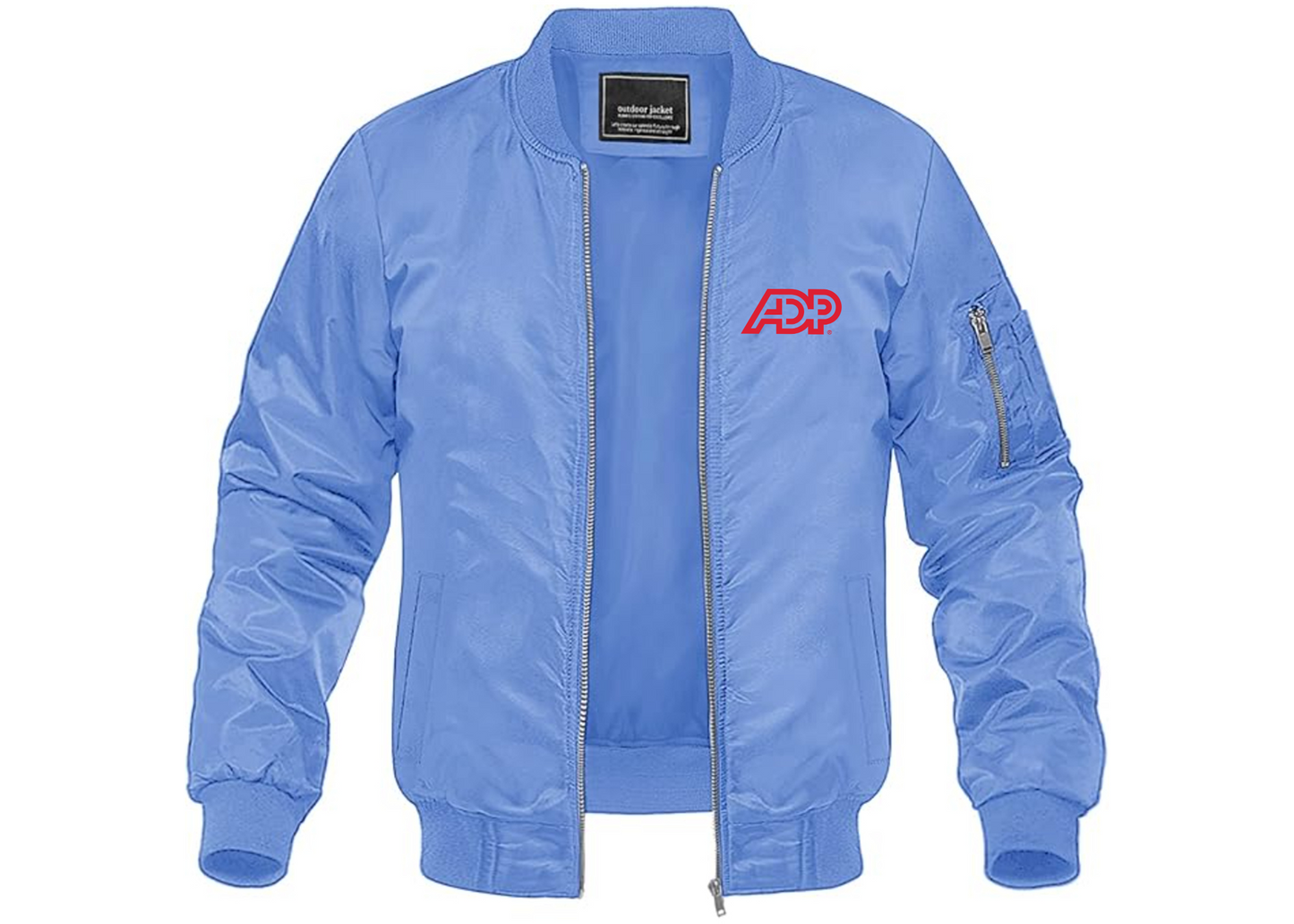 Men's ADP Logo Lightweight Bomber Jacket Windbreaker Softshell Varsity Jacket Coat