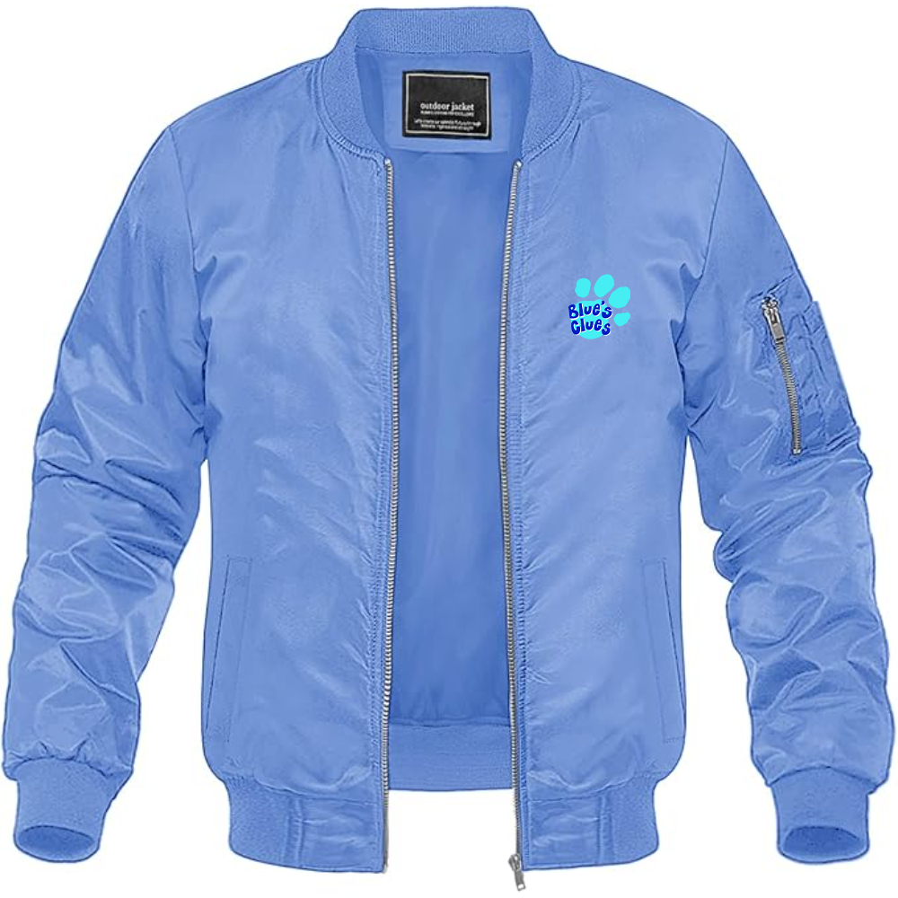 Men's Blues Clues Logo Lightweight Bomber Jacket Windbreaker Softshell Varsity Jacket Coat