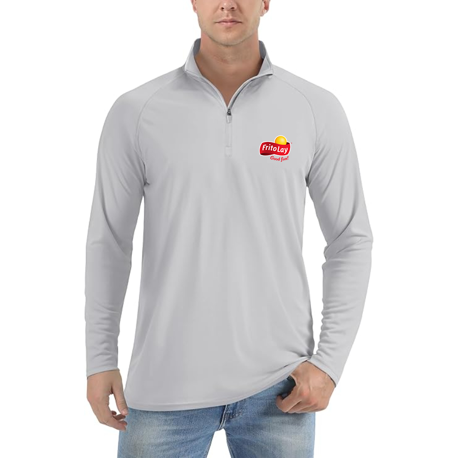 Men's  Frito Lay Lightweight Quarter-Zip Athletic Shirt Long Sleeve Polyester Wear