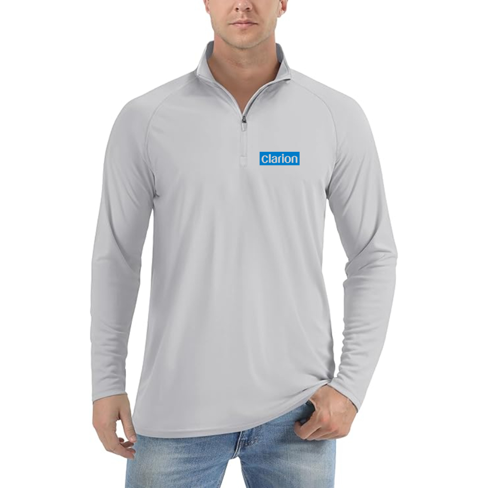 Men's Clarion Logo Lightweight Quarter-Zip Athletic Shirt Long Sleeve Performance Wear