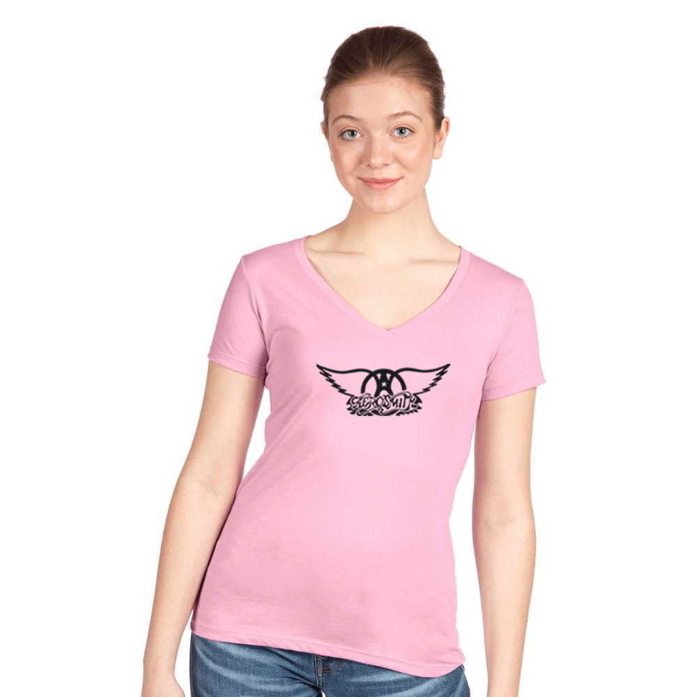 Women's Aerosmith Logo  Next Level V-Neck T-Shirt