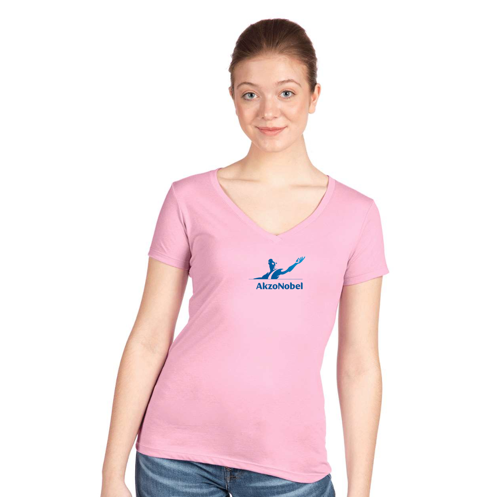 Women's AkzoNobel Logo  Next Level V-Neck T-Shirt