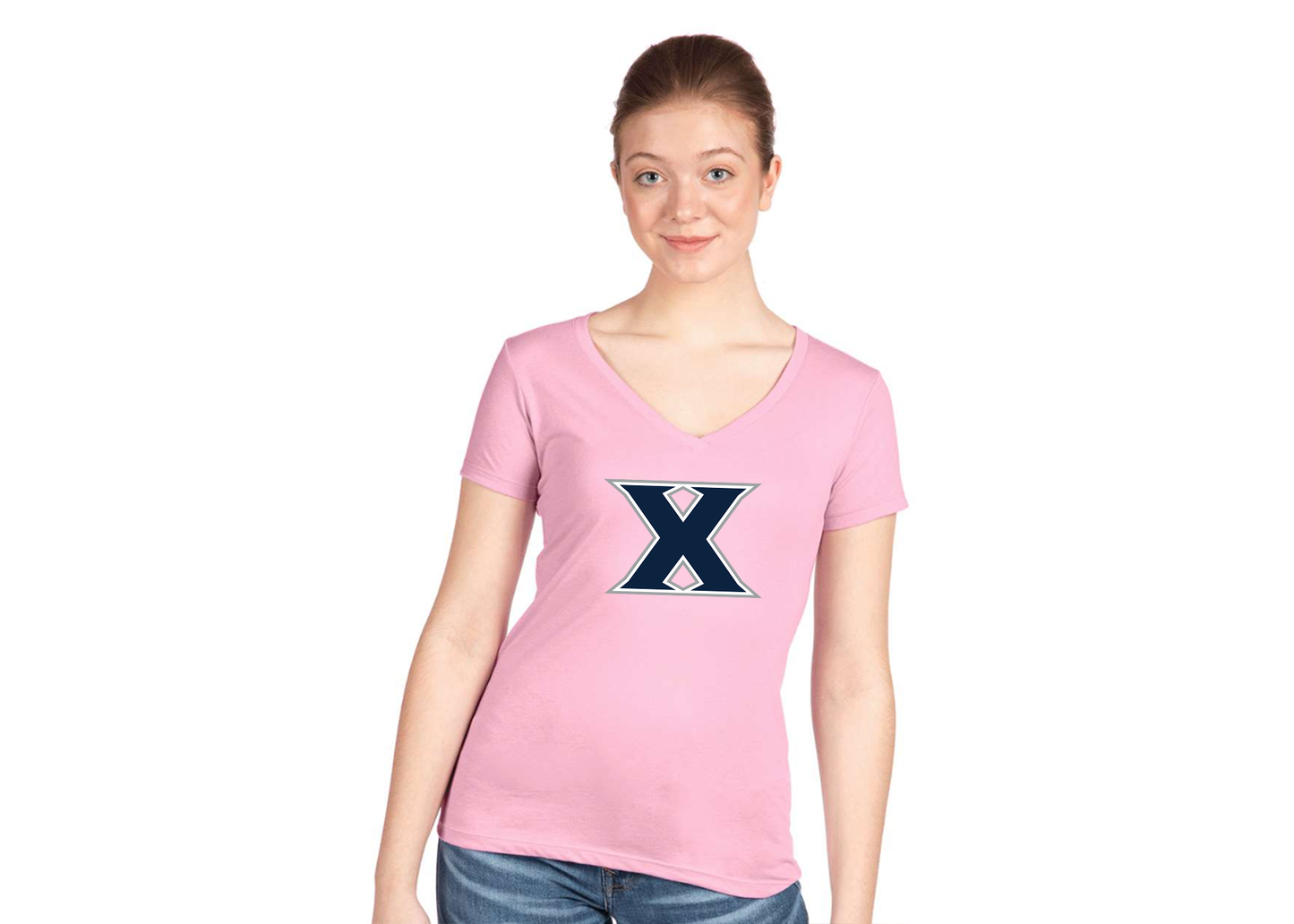 Women's Xavier Musketeers Next Level V-Neck T-Shirt
