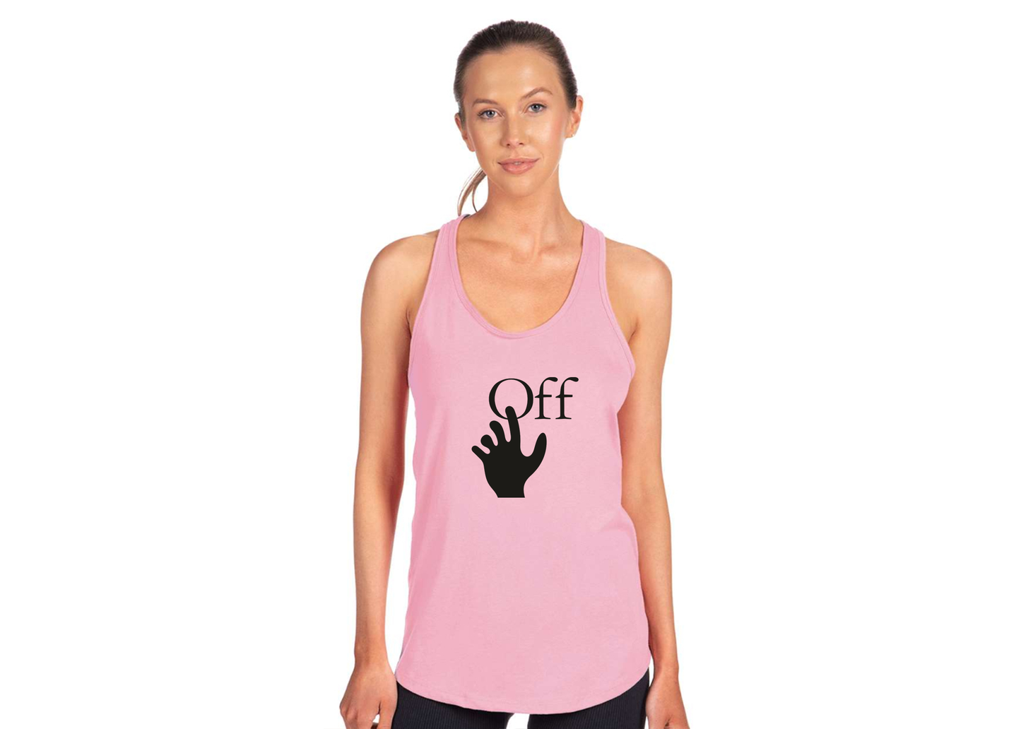 Women's Off-White Hand Next Level Ideal Racerback Tank