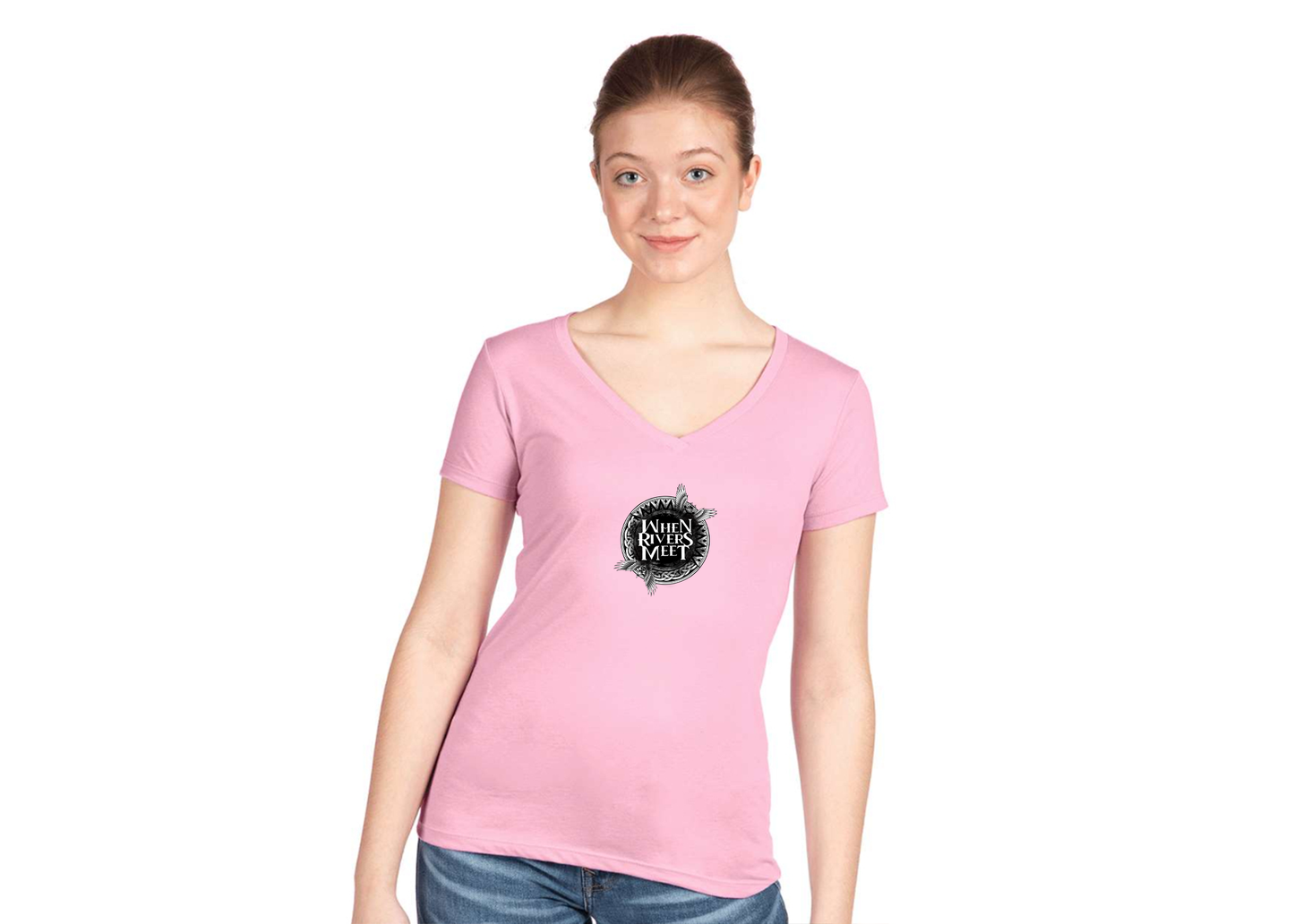 Women's When Rivers Meet Next Level V-Neck T-Shirt