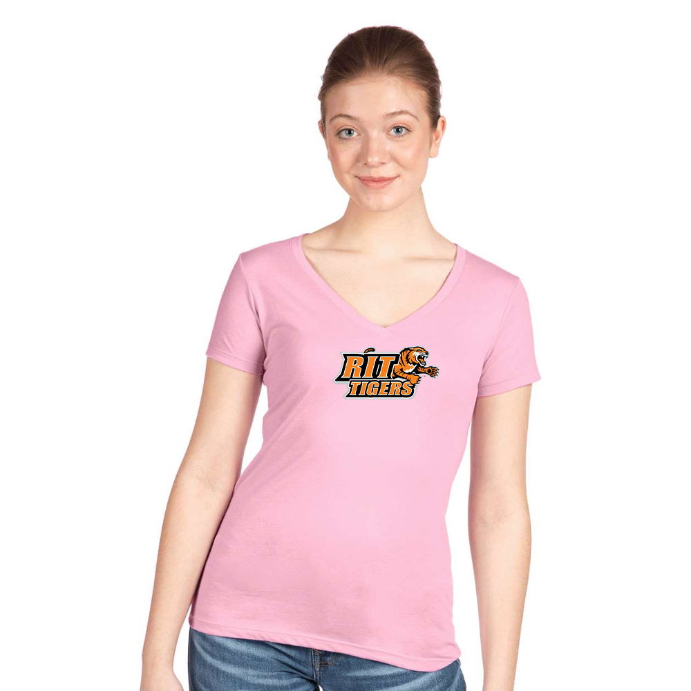 Women's   RIT Tigers Logo Next Level V-Neck T-Shirt