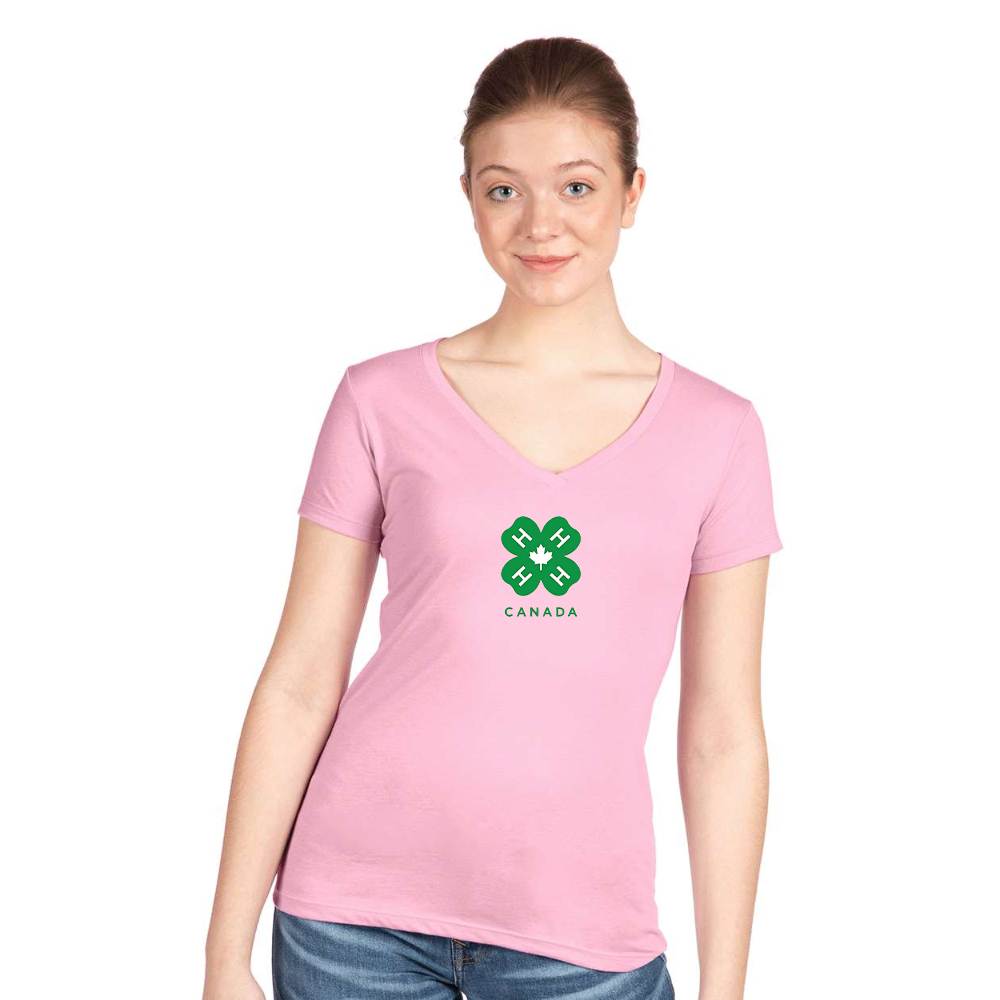 Women's 4H Canada Logo Next Level V-Neck T-Shirt