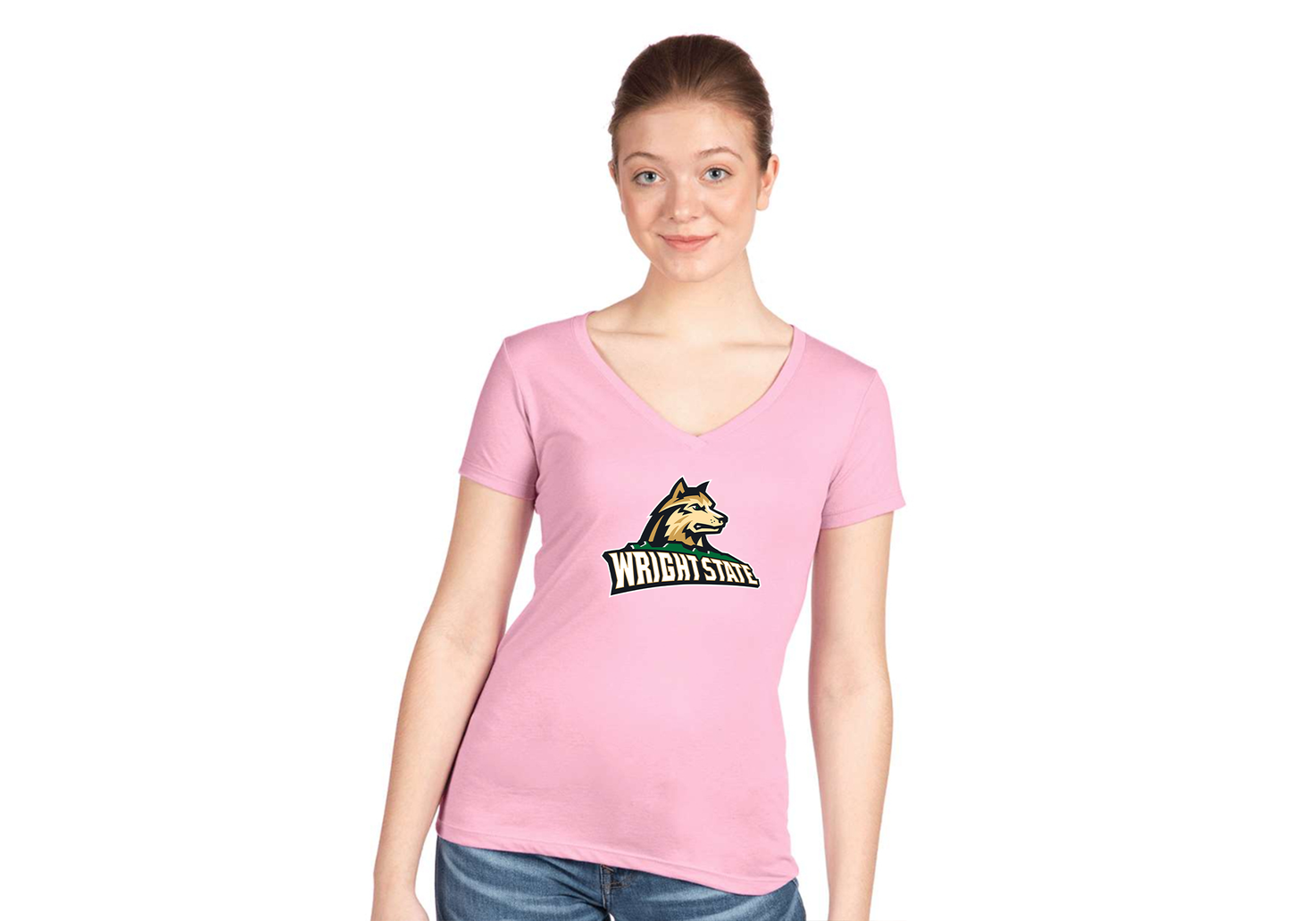 Women's Wright State Raiders Next Level V-Neck T-Shirt