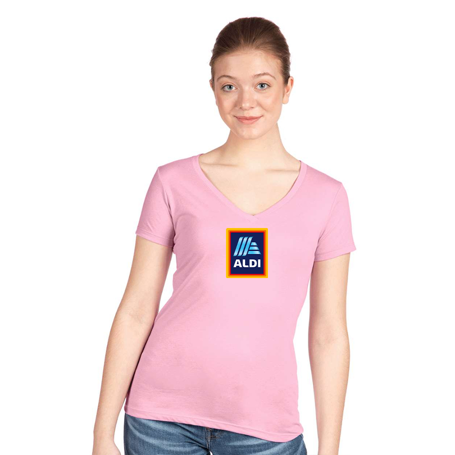 Women's Aldi Logo  Next Level V-Neck T-Shirt