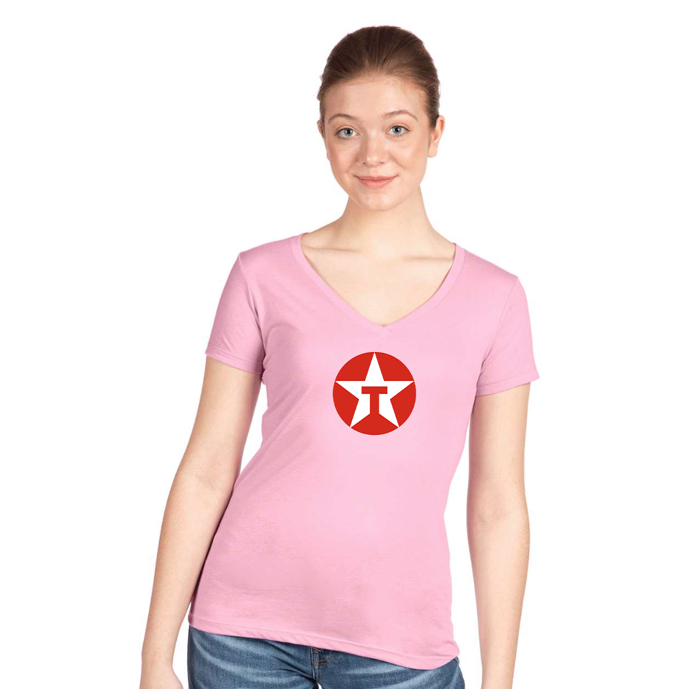 Women's Texaco Logo  Next Level V-Neck T-Shirt
