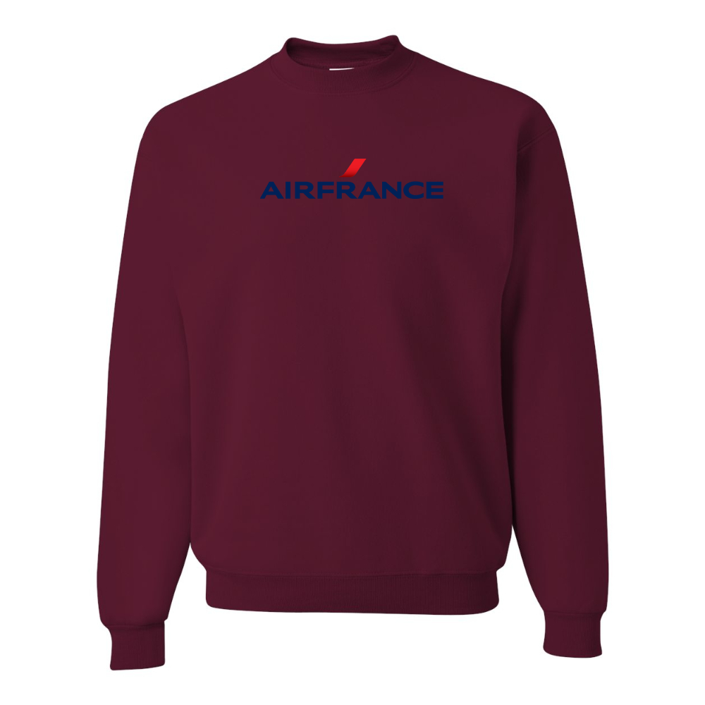 Men's Air France Logo JERZEES NuBlend Crewneck Sweatshirt