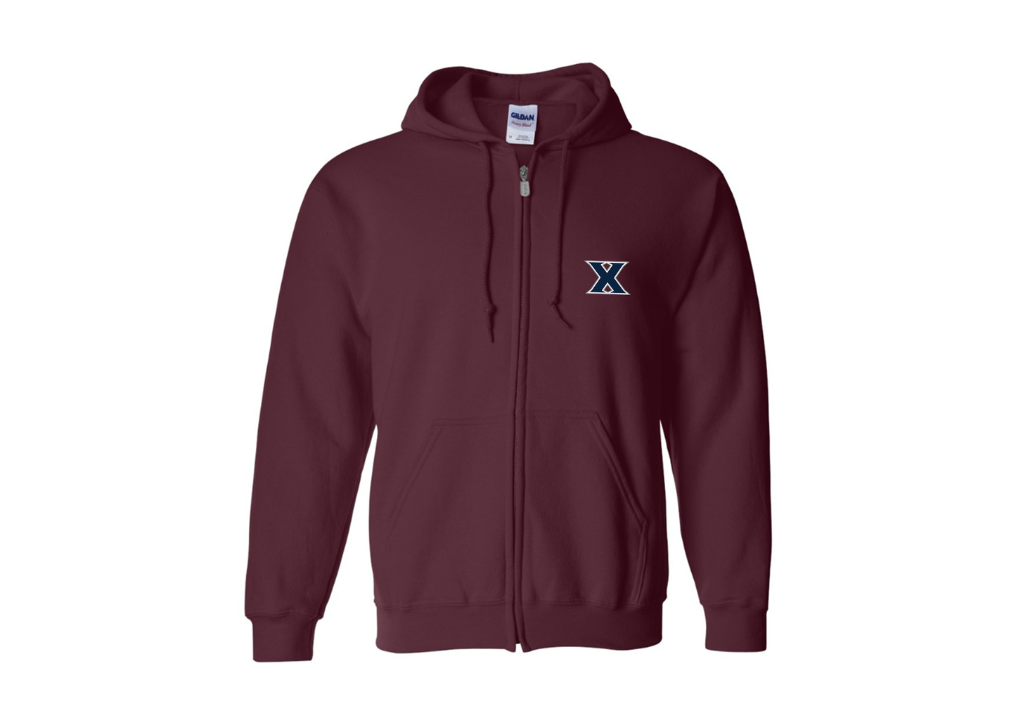 Men's Xavier Musketeers Gildan  Heavy Blend Full Zip Hooded Sweatshirt