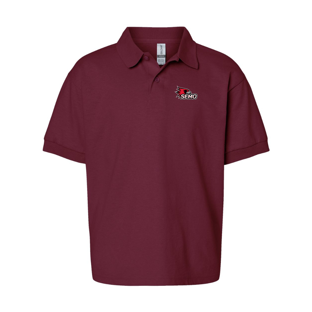 Youth SEMO Redhawks Logo Gildan Dry Blend Jersey Polo