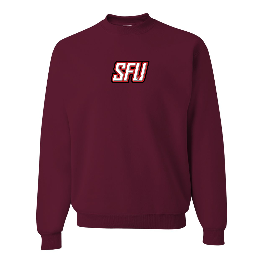 Men's Saint Francis Red Flash Logo JERZEES NuBlend Crewneck Sweatshirt