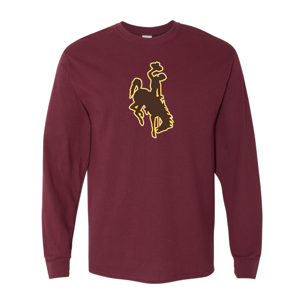 Men's Wyoming Cowboys Gildan Heavy Cotton Long Sleeve T-Shirt