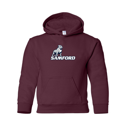 Youth Samford Bulldogs Logo Gildan Heavy Blend  Hooded Sweatshirt
