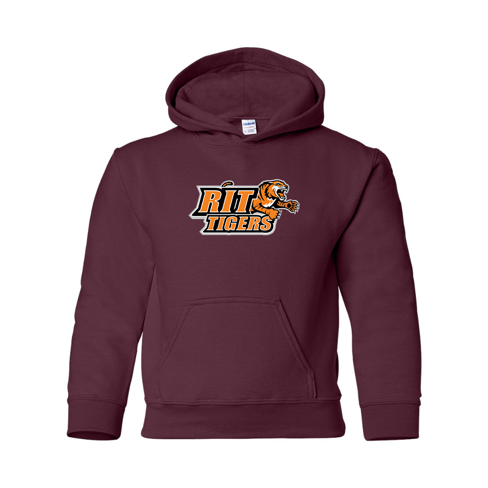 Youth RIT Tigers Logo Gildan Heavy Blend  Hooded Sweatshirt