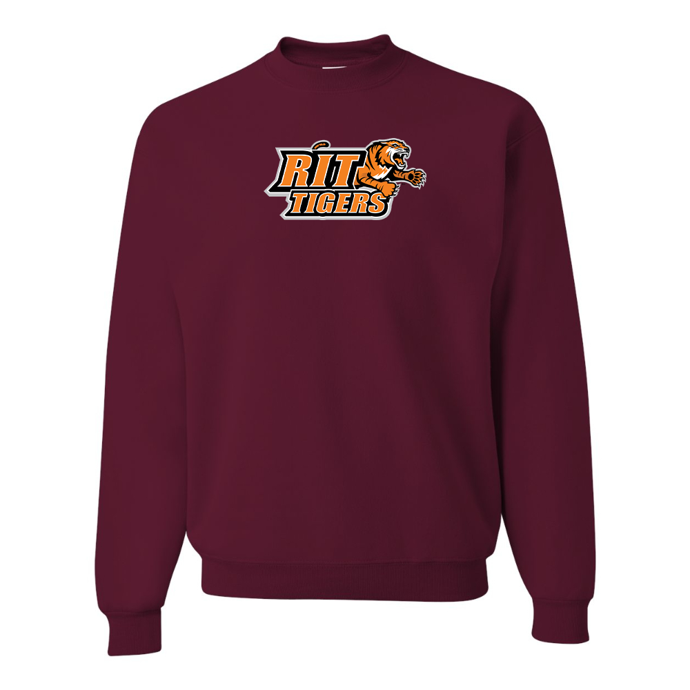 Men's RIT Tigers Logo  JERZEES NuBlend Crewneck Sweatshirt