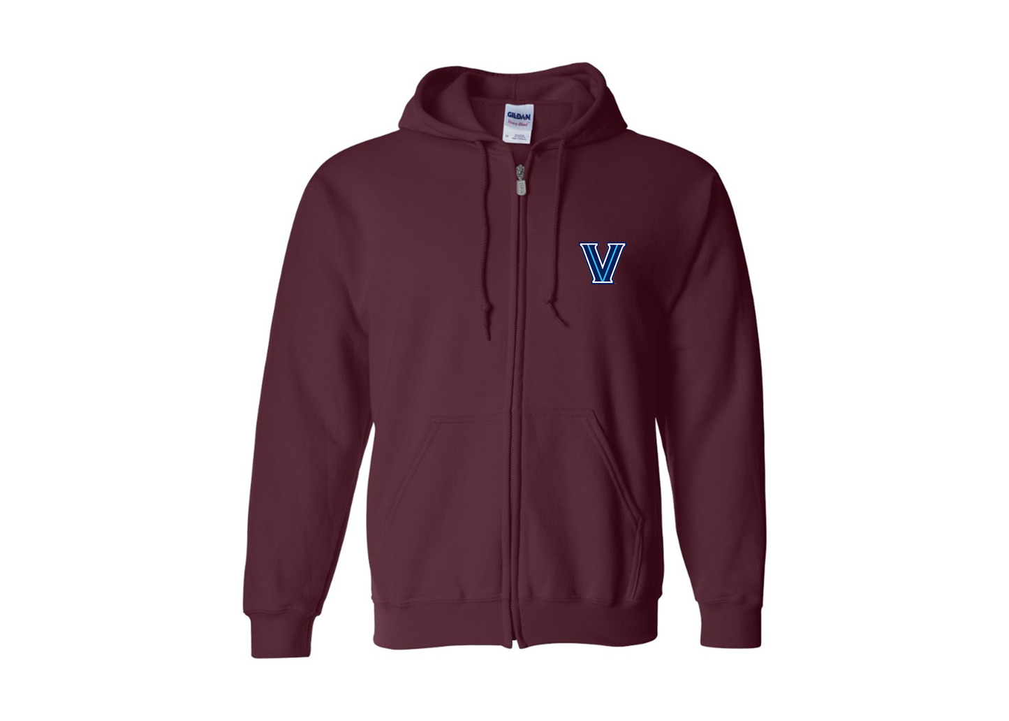 Men's Villanova Wildcats Gildan  Heavy Blend Full Zip Hooded Sweatshirt