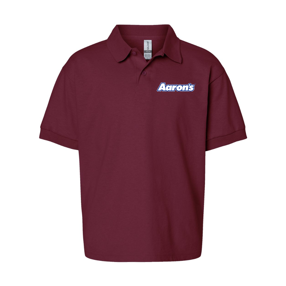 Youth Aaron_s Logo Gildan Dry Blend Jersey Polo