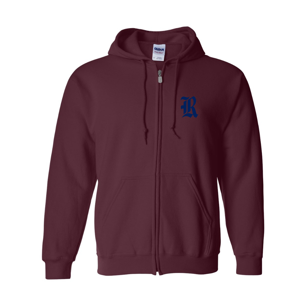 Men's Rice Owls Logo Gildan  Heavy Blend Full Zip Hooded Sweatshirt
