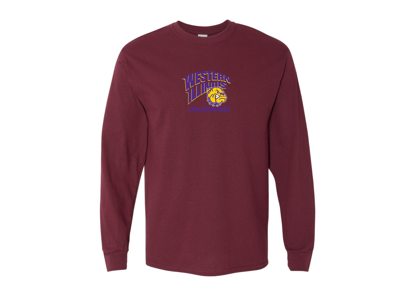 Men's Western Illinois Leathernecks Gildan Heavy Cotton Long Sleeve T-Shirt