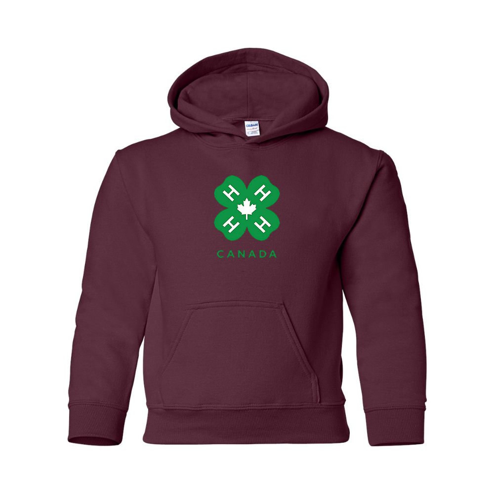 Youth 4H Canada Logo Gildan Heavy Blend  Hooded Sweatshirt