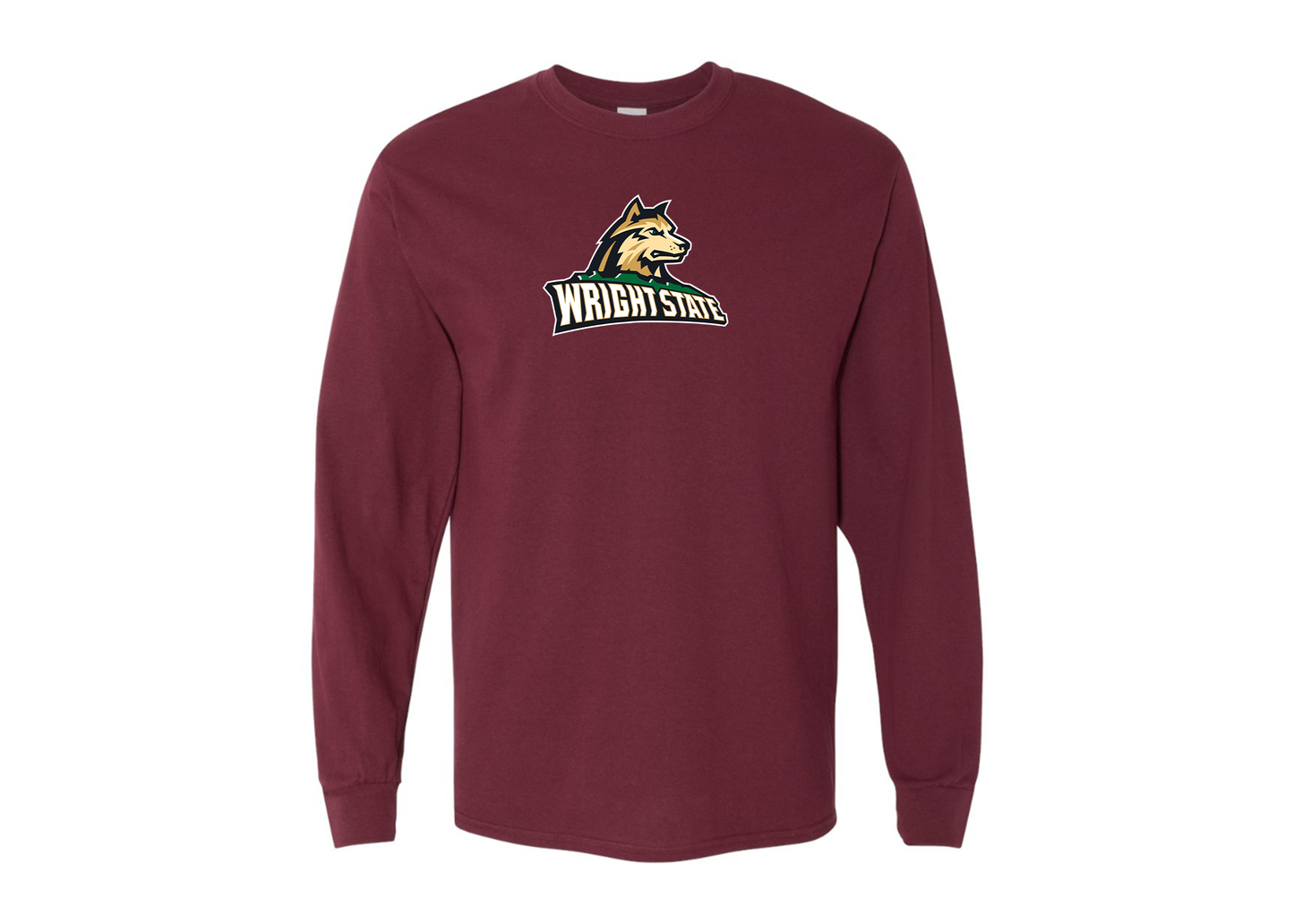 Men's Wright State Raiders Gildan Heavy Cotton Long Sleeve T-Shirt