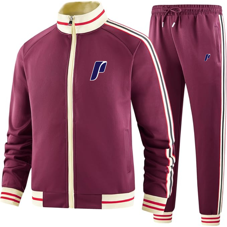 Men's Portland Pilots Logo Tracksuit with Bold Striped Accents and Zippered Front Athletic Wear