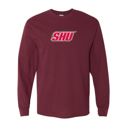 Men's Sacred Heart Pioneers Logo Gildan Heavy Cotton Long Sleeve T-Shirt