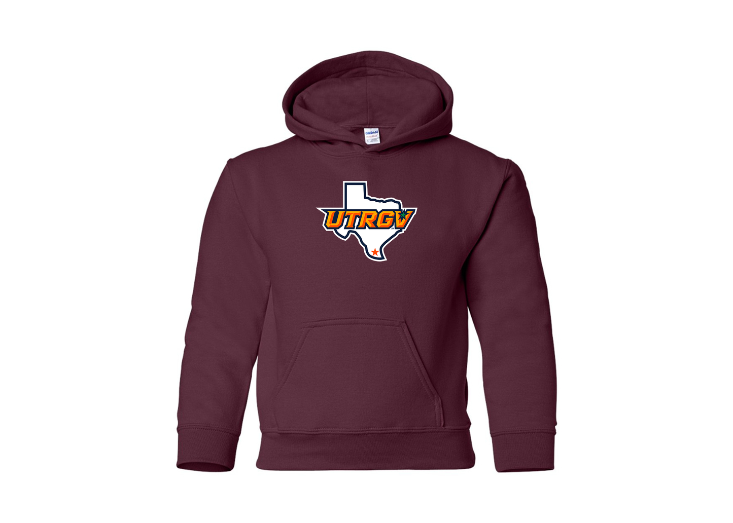 Youth UTRGV Vaqueros Gildan Heavy Blend  Hooded Sweatshirt