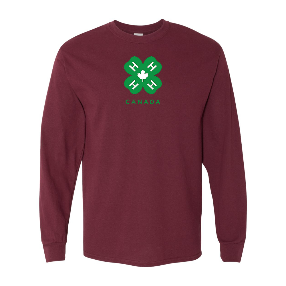 Men's 4H Canada Logo Gildan Heavy Cotton Long Sleeve T-Shirt