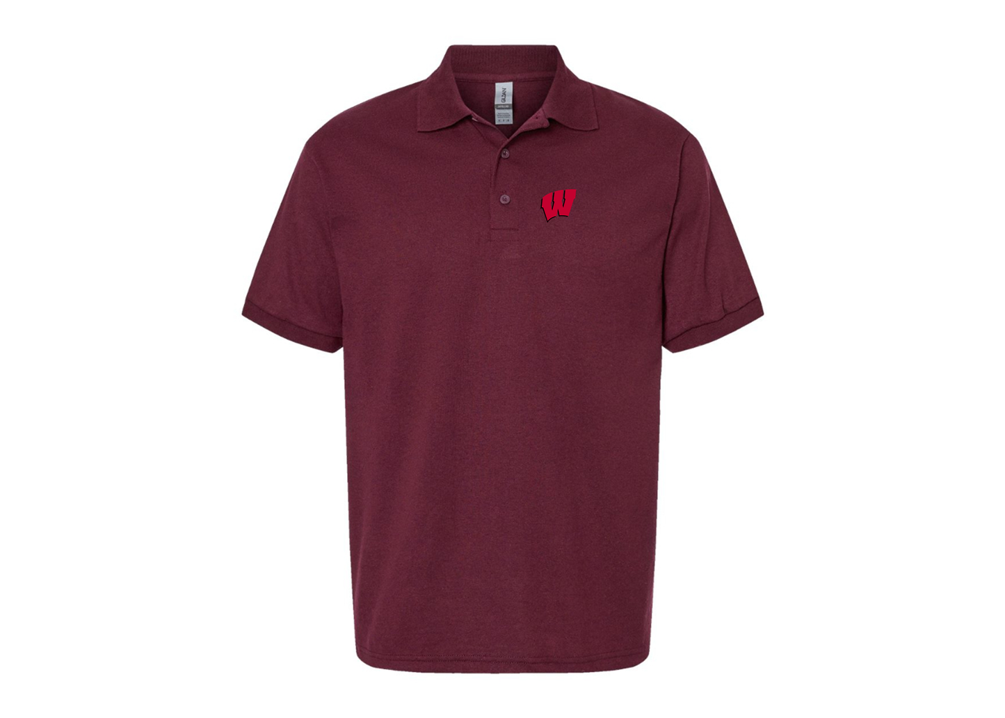 Men's Wisconsin Badgers Gildan Dry Blend Jersey Polo