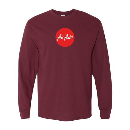 Men's Air Asia Logo Gildan Heavy Cotton Long Sleeve T-Shirt