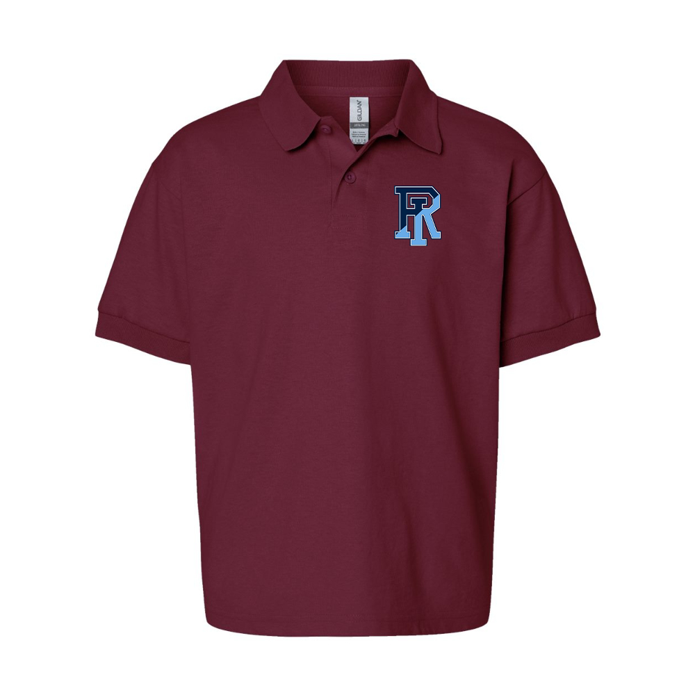 Youth Rhode Island Rams Logo Gildan Dry Blend Jersey Polo