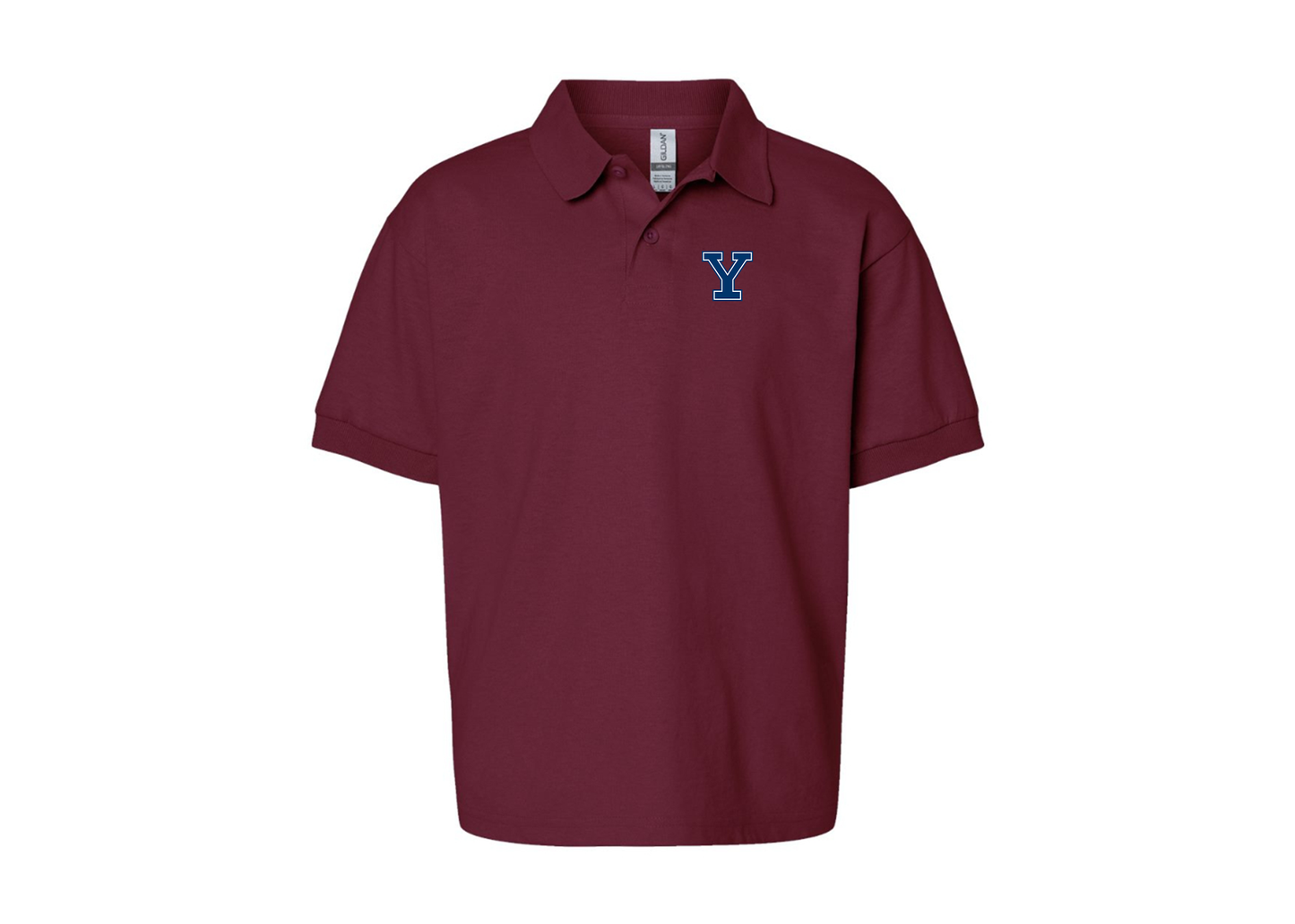 Youth Yale Bulldogs Gildan Dry Blend Jersey Polo