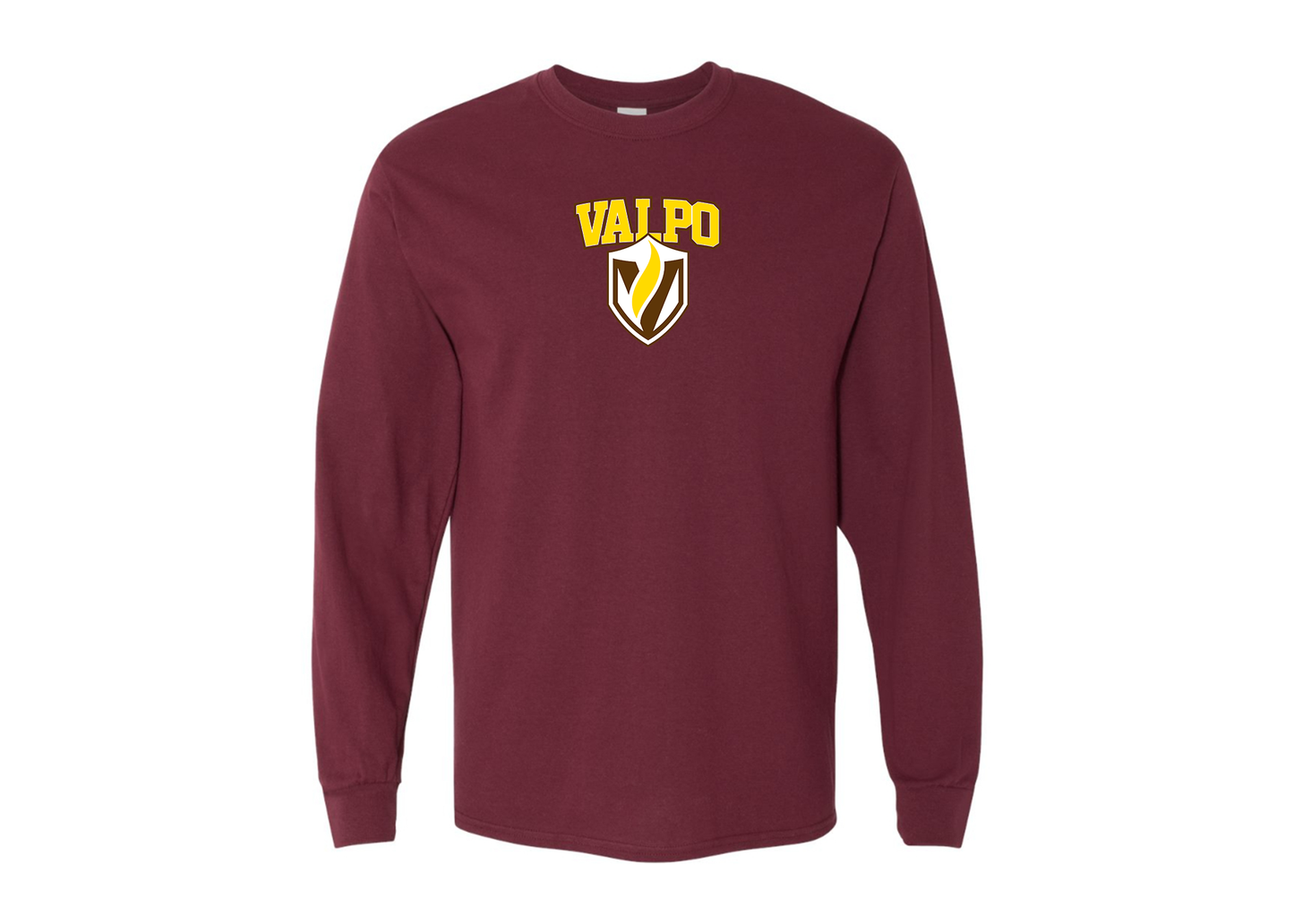 Men's Valparaiso Crusaders Gildan Heavy Cotton Long Sleeve T-Shirt