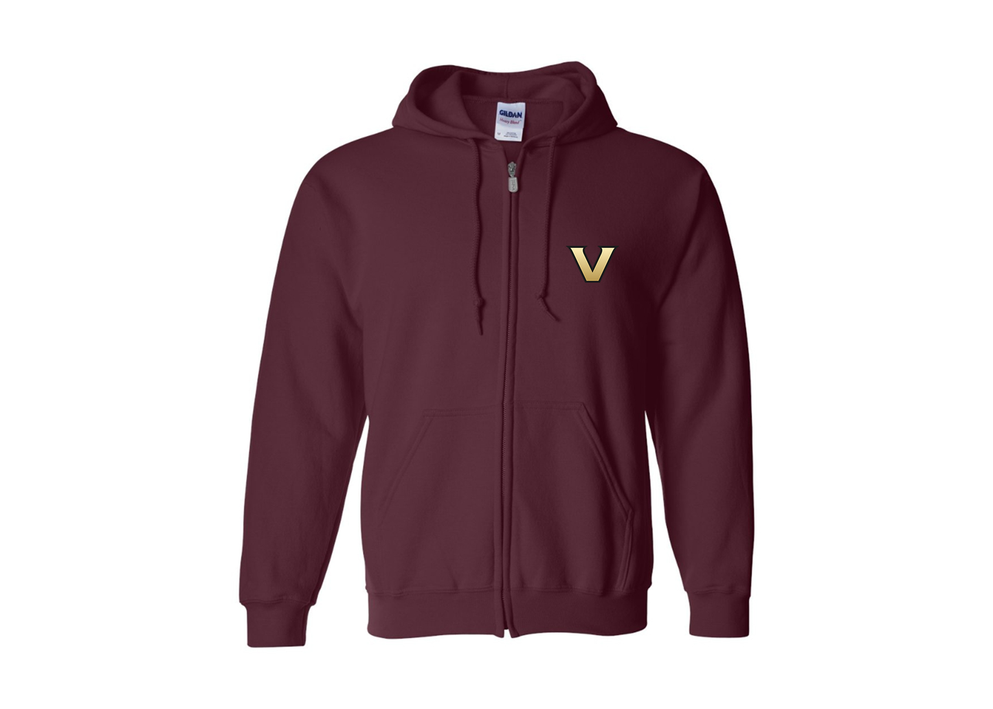 Men's Vanderbilt Commodores Gildan  Heavy Blend Full Zip Hooded Sweatshirt