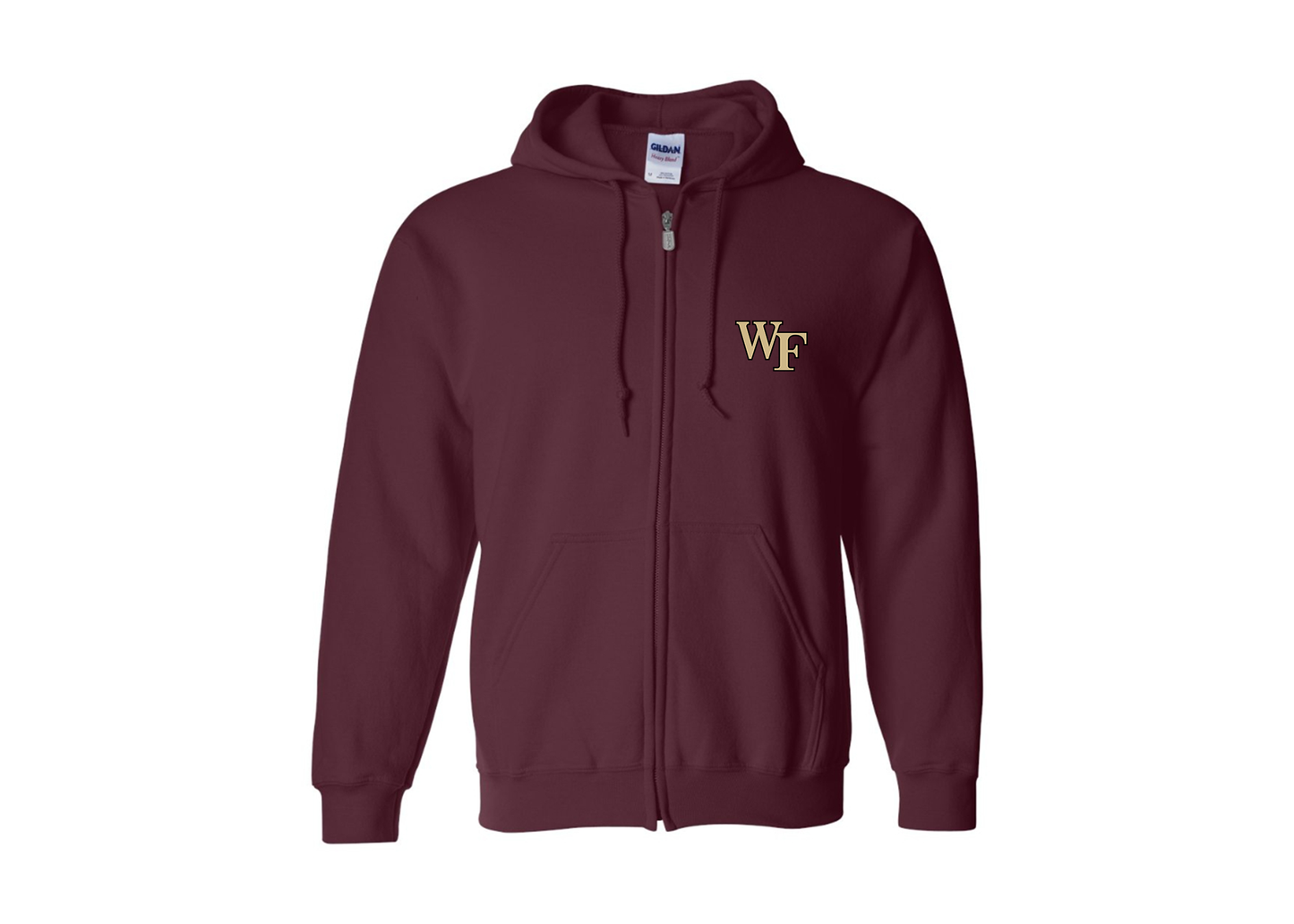 Men's Wake Forest Demon Deacons Gildan  Heavy Blend Full Zip Hooded Sweatshirt