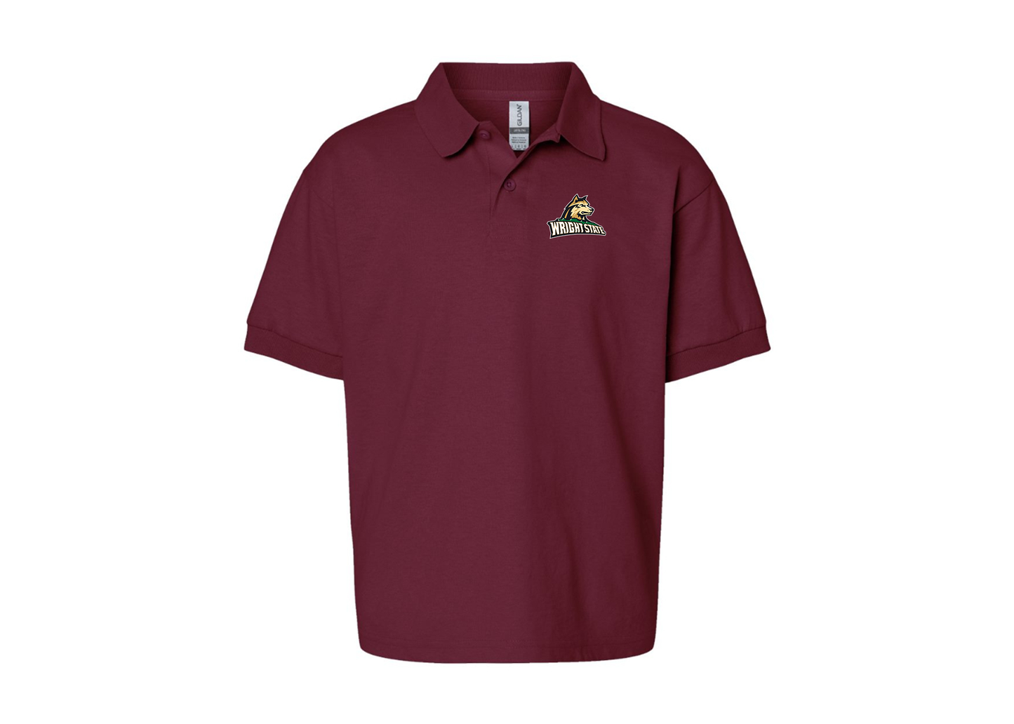 Youth Wright State Raiders Gildan Dry Blend Jersey Polo