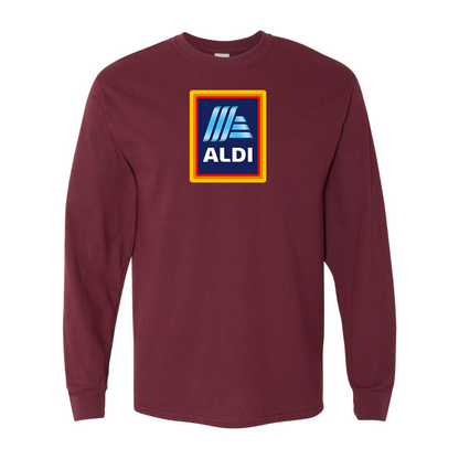 Men's Aldi Logo Gildan Heavy Cotton Long Sleeve T-Shirt