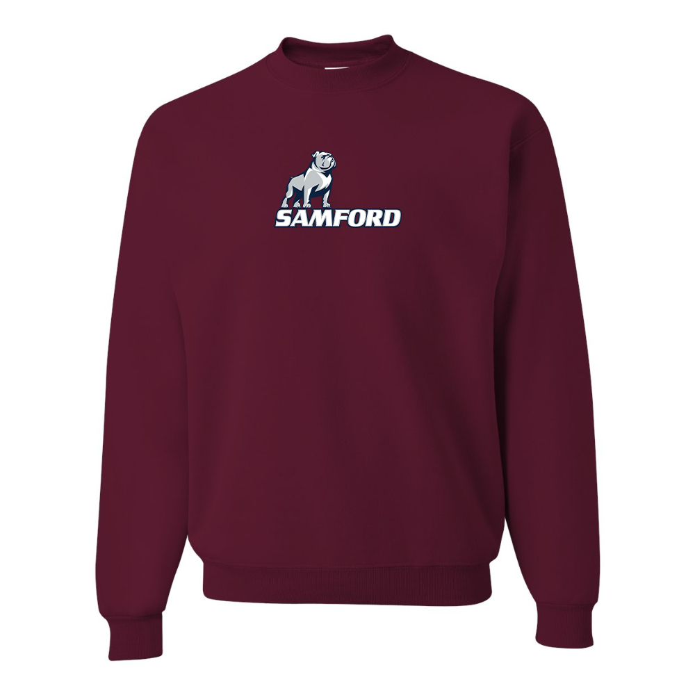 Men's Samford Bulldogs Logo  JERZEES NuBlend Crewneck Sweatshirt