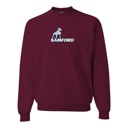 Men's Samford Bulldogs Logo  JERZEES NuBlend Crewneck Sweatshirt