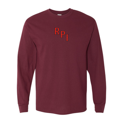 Men's RPI Engineers Logo Gildan Heavy Cotton Long Sleeve T-Shirt