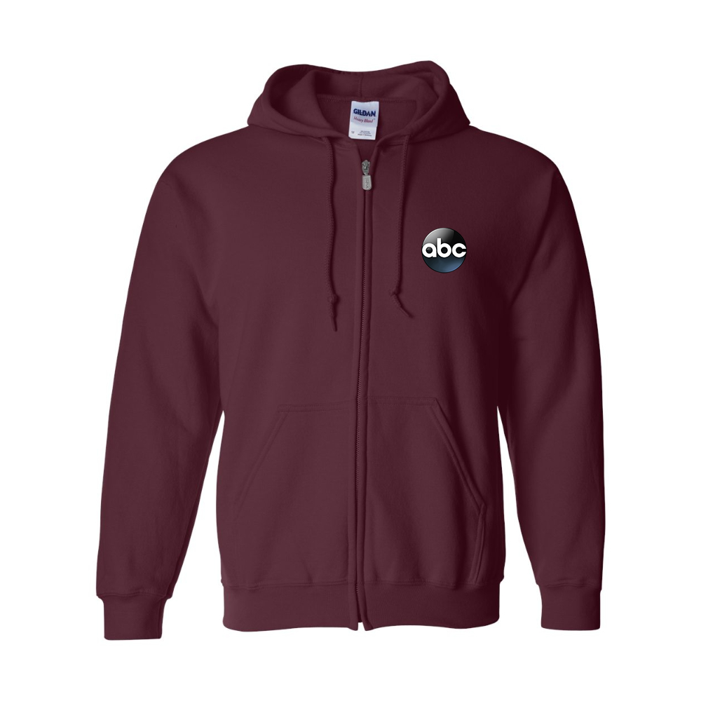 Men's Abc Logo Gildan  Heavy Blend Full Zip Hooded Sweatshirt