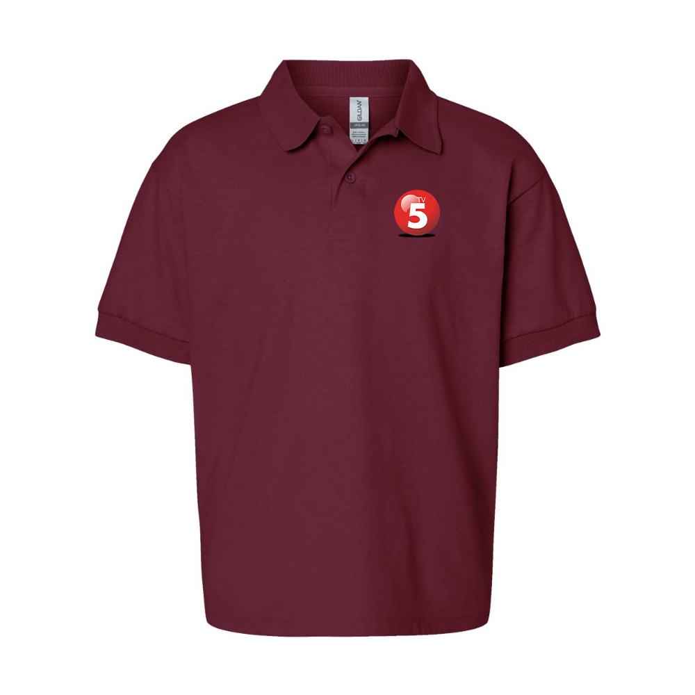 Youth ABC TV5 Logo Gildan Dry Blend Jersey Polo