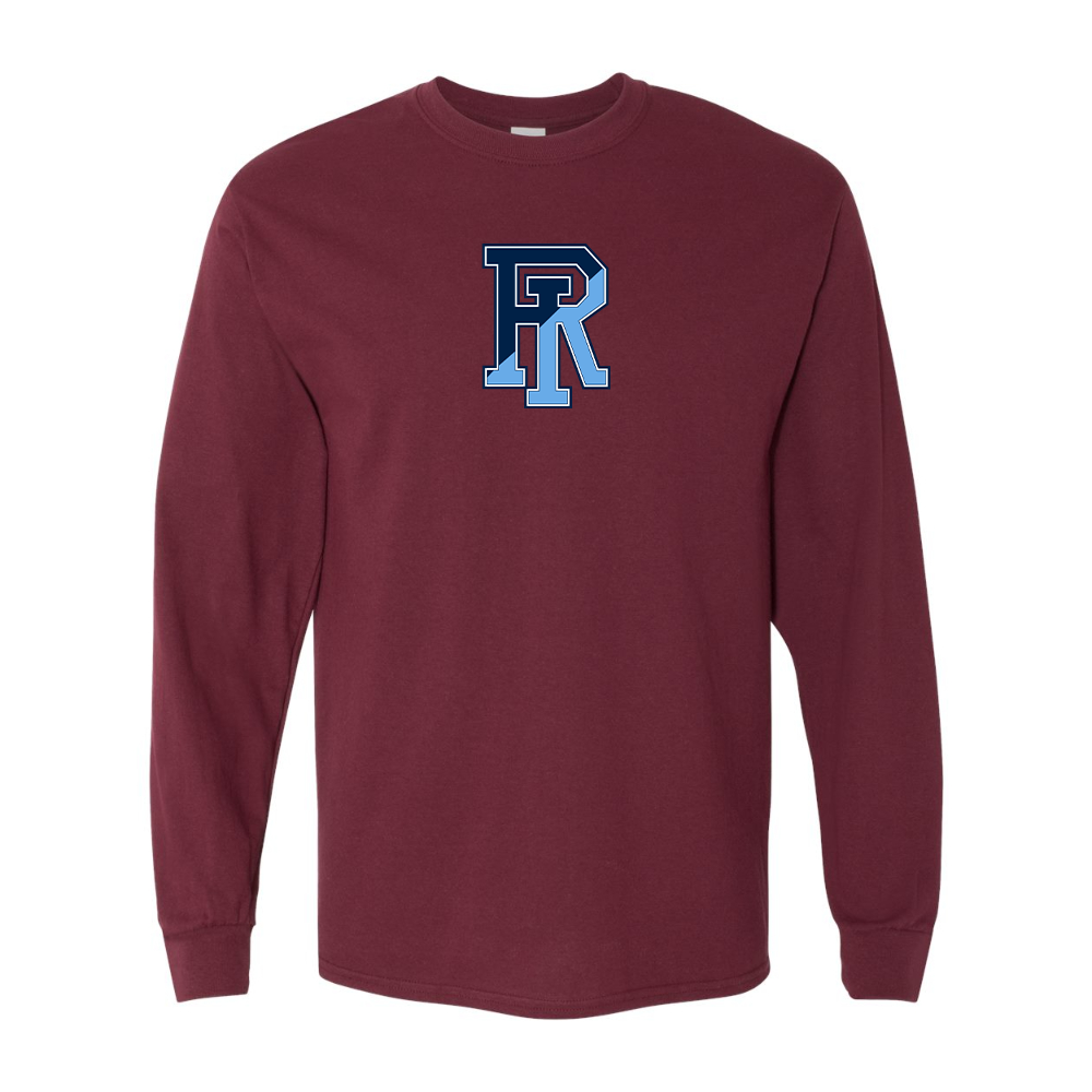 Men's Rhode Island Rams Logo Gildan Heavy Cotton Long Sleeve T-Shirt