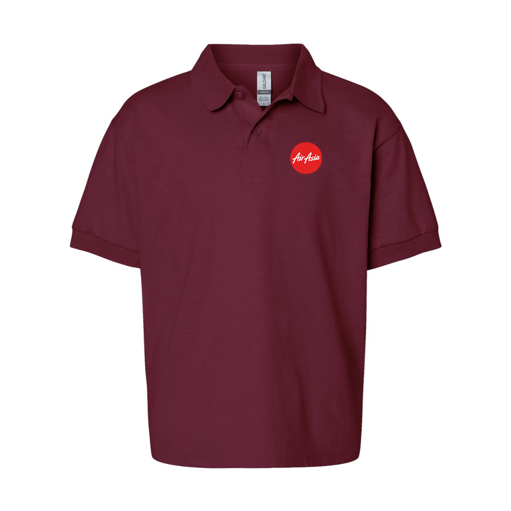 Youth Air Asia Logo Gildan Dry Blend Jersey Polo